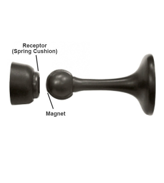 Solid Brass 3 Inch Magnetic Door Stop, Deltana MDH30