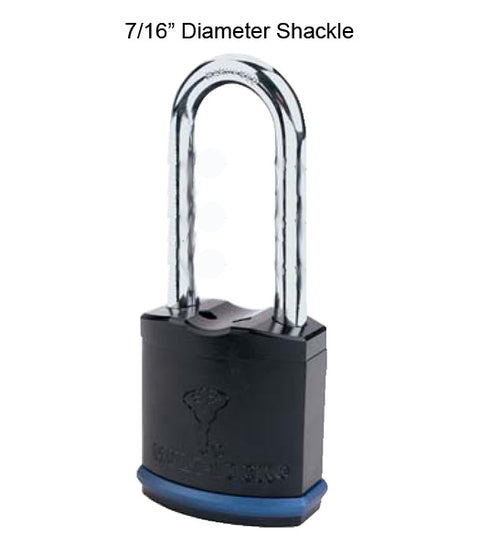 Doorware.com Heavy Duty Padlock with 7/16 Diameter Shackle, Extra Long 4 Inch Clearance