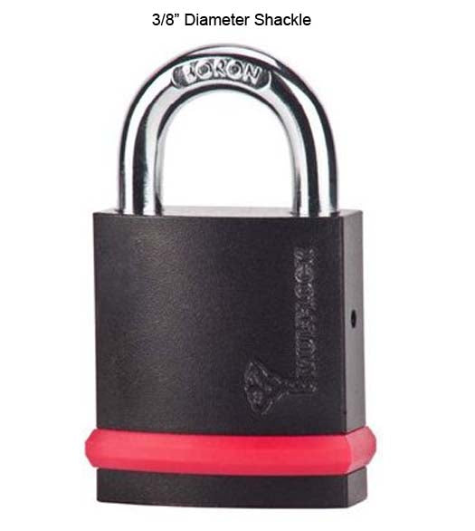 3/8 Inch Diameter Shackle Security Padlock, Mul-T-Lock NE10LE1