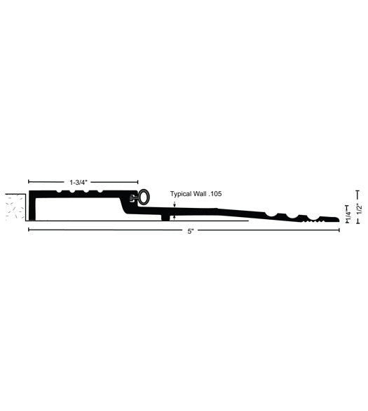 5 x 1/2 x 36 ADA Compliant Half Saddle Threshold, NGP 898N-36