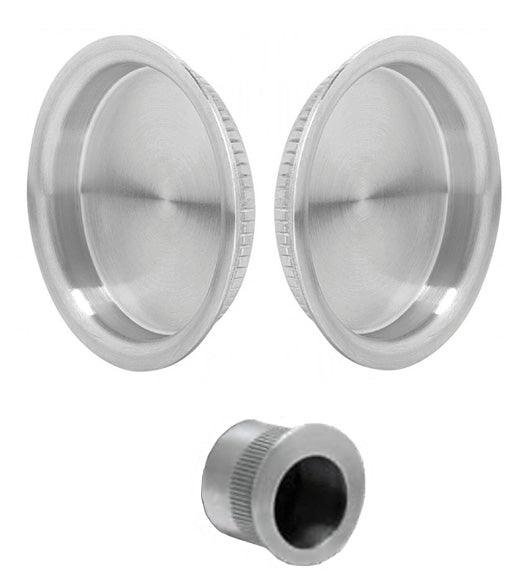 Round Stainless Steel Passage Pocket Door Set, Omnia 3910P-US32D