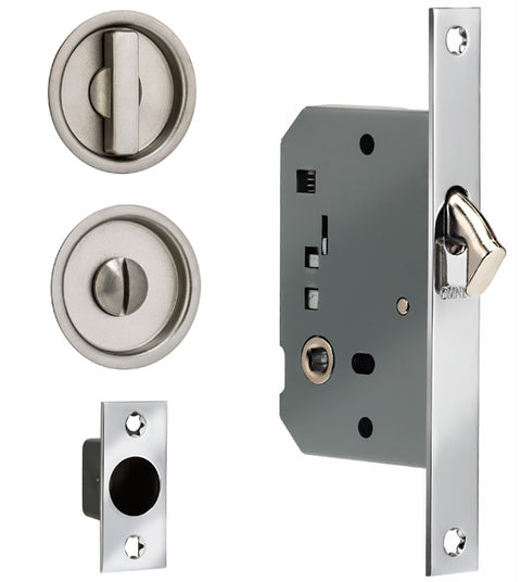 Century Round Privacy Pocket Door Mortise Lock, Omnia 3910S