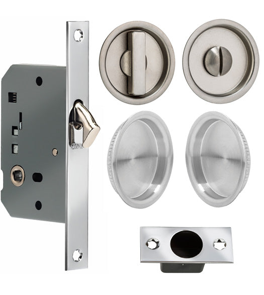 Century Double Pocket Door Privacy Set, Omnia 3910S-DD