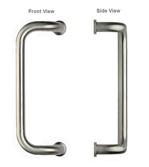 12 Inch Stainless Steel Offset Door Pull, Omnia 4019/400-US32D