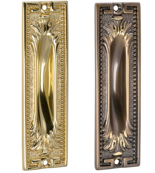 Ornate Beaded Flush Door Pull, Omnia 4297