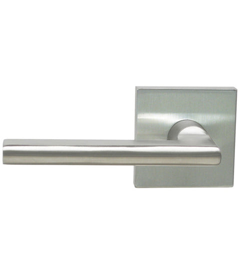 Sleek Stainless Steel Door Lever with Square Rose, Omnia #43S