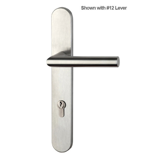 Doorware.com Rounded European Cylinder Patio Door Trim Set, Omnia 73000ECB