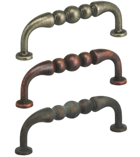 Vintage Finish Beaded Cabinet Pull, Omnia 9441/89