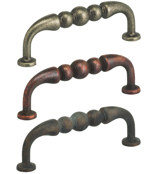 Vintage Finish Beaded Cabinet Pull, Omnia 9441/89