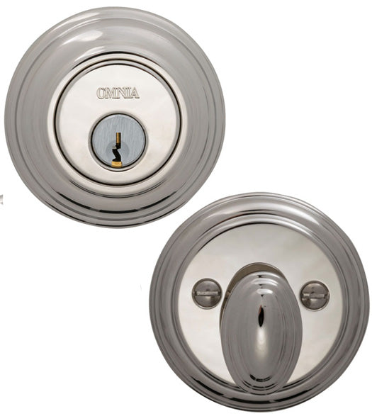 Colonial Round Single Cylinder Deadbolt, Omnia COLDB