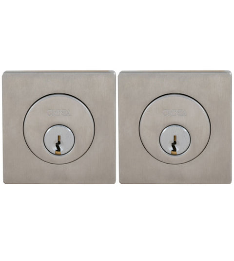 Square Stainless Steel Double Cylinder Deadbolt, Omnia D9000SAC