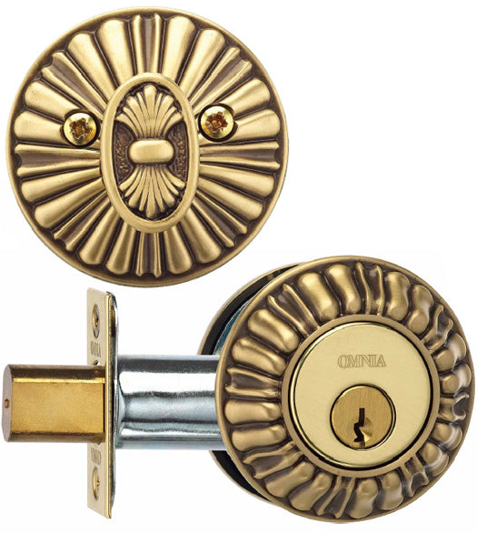 Doorware.com Sunburst Single Cylinder Deadbolt, Omnia REEDDB