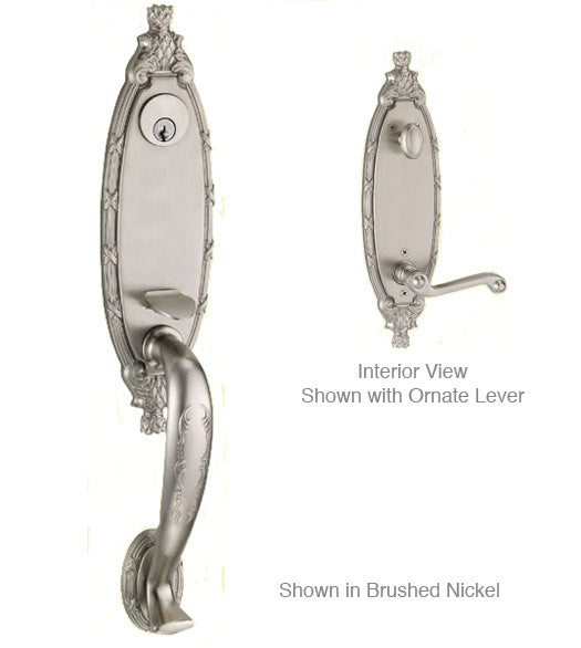 Doorware.com French Colonial Ribbon and Reed Scroll Grab Handleset, Fusion P7