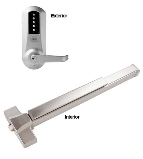 Key Pad Lock Rim Exit Device, PDQ 6300R-KABA-5010