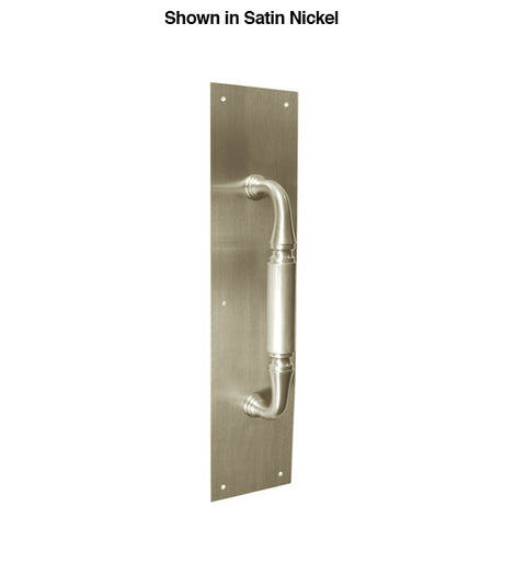 Solid Brass Heavy Duty Pull Plate 3-1/2 x 20 With 11 Inch Handle, Deltana PPH3520/DP2575