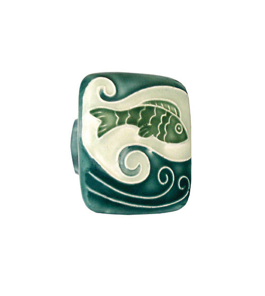 Doorware.com Fish and Wave Ceramic Cabinet Knob, Acorn PS9YP