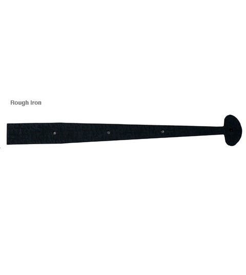12 Inch Bean Tip Rough Iron Dummy Strap Hinge, Acorn RHYBP