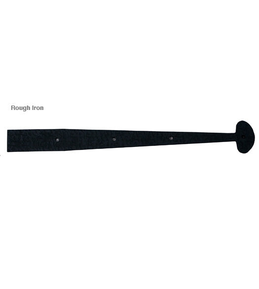 12 Inch Bean Tip Rough Iron Dummy Strap Hinge, Acorn RHYBP