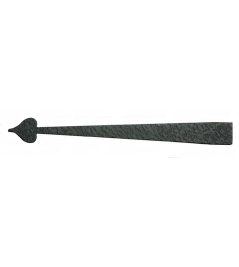 8-3/4 Inch Heart Tip Rough Iron Dummy Strap Hinge, Acorn RICBP