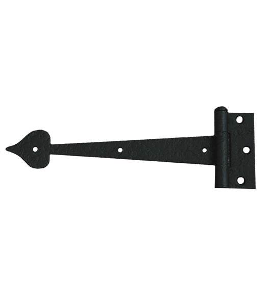 9 Inch Heart Tip Heavy Rough Iron Strap Hinge, Acorn RI5BP