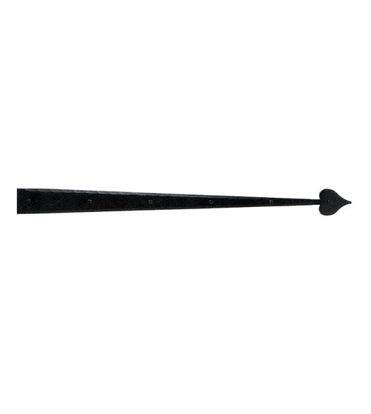14 Inch Heart Tip Iron Art Dummy Strap Hinge, Acorn IHCBP