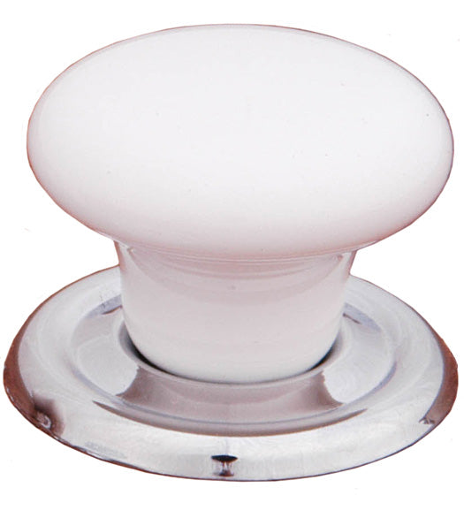 White Porcelain Flat Cabinet Knob, RK International CK-311