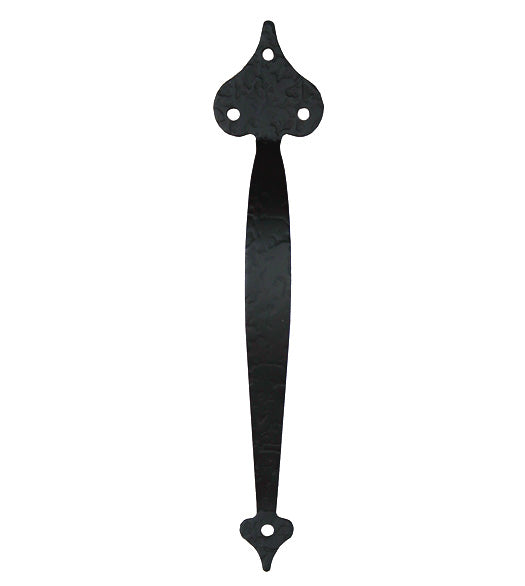 8-1/2 Inch Shooting Heart Black Iron Door Pull, Acorn RPEBP