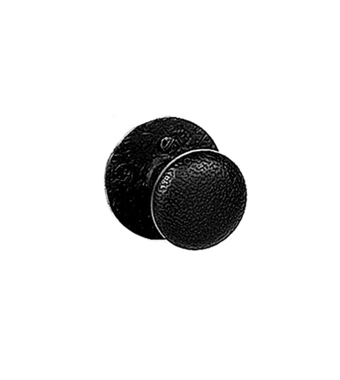 Half Round Rough Black Iron Doorknob, Acorn RUGBD