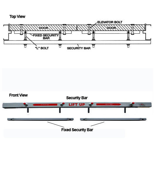 72-inch Outswing Double Door Security Door Bars, ESI-SB-01-0072