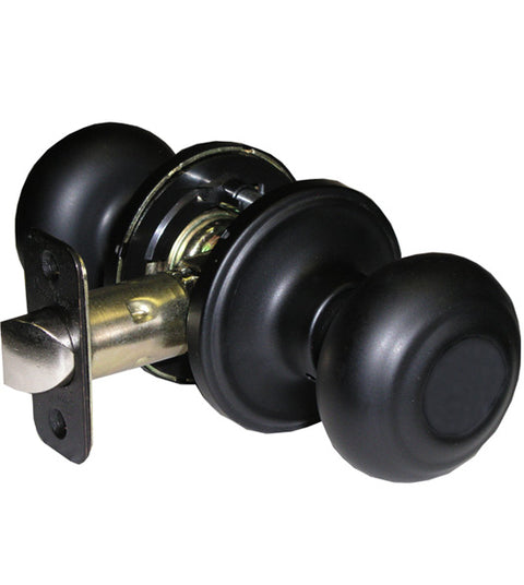 Doorware.com Solid Black Half Round Knobset, Acorn SCBBG