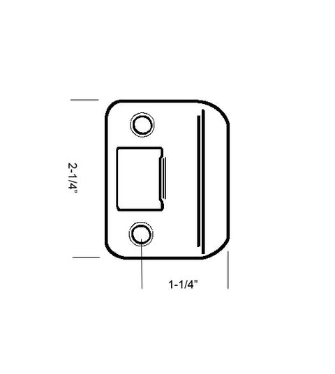 Full Lip Strike Plate Round Corners, Schlage 10027