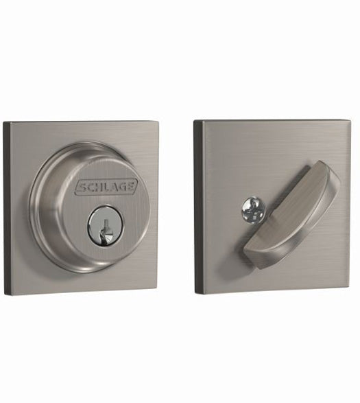 Collins Square Single Cylinder Deadbolt, Schlage B60COL