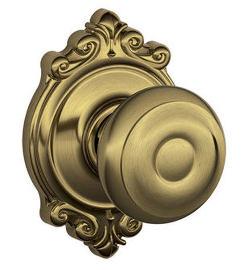 Georgian Knob With Brookshire Rose, Schlage F-GEO-BRK