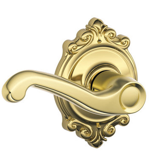 Flair Lever With Brookshire Rose, Schlage F-FLA-BRK