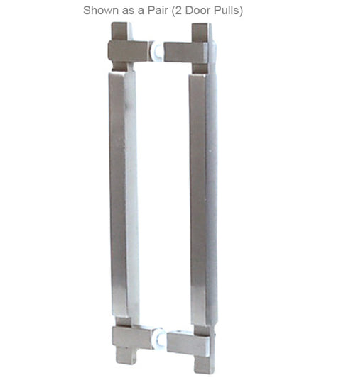 Square Stainless Steel Glass Door Pulls, Pair