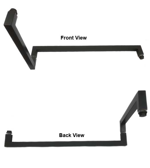 12 x 24 Glass Door Pull Handle Set, SD-SQPP12X24