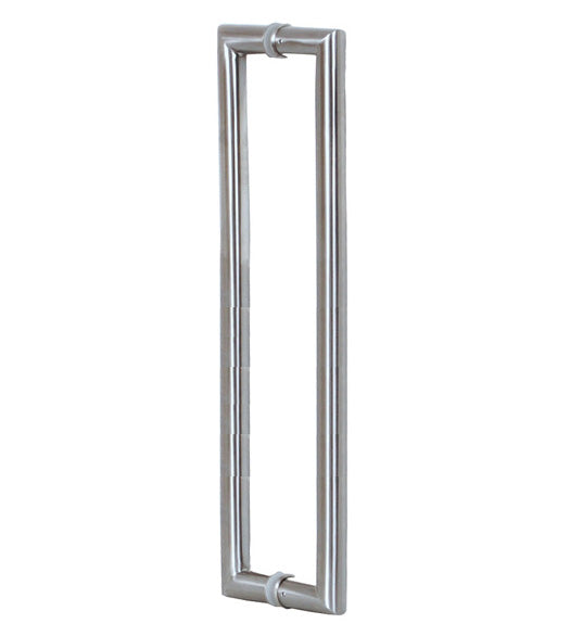 4 Foot Contemporary Glass Door Handles, Pair, Satin Stainless Steel