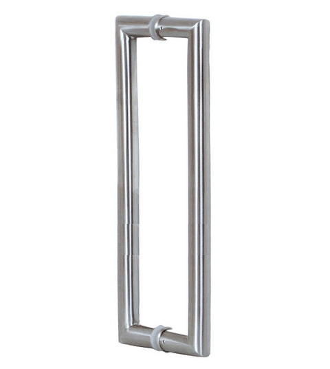 3 Foot Contemporary Glass Door Handles, Pair, Satin Stainless Steel