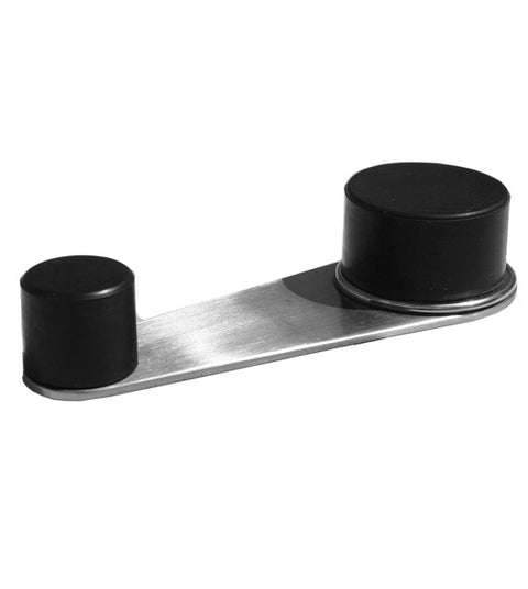 Doorware.com Stainless Steel Floor Mount Door Stop &amp; Holder with Black Rubbers