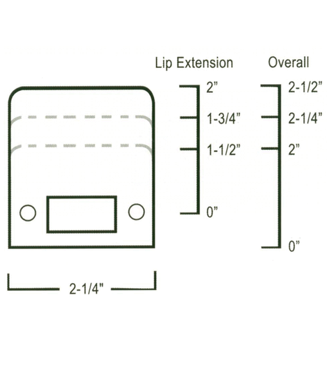 Solid Brass Extended Lip Door Strikes, Deltana SPE2