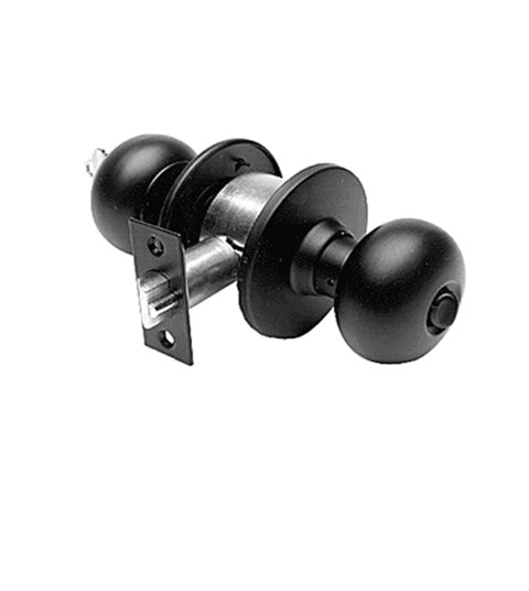 Doorware.com Solid Black Entry Keyed Door Knob Set, Acorn-ST5BI