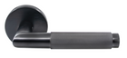 Omnia #54 Lever with Round Rose - Modern Stainless Steel Knurled Latchset