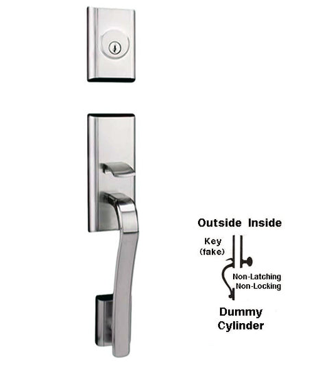 Doorware.com Dummy Cylinder Modern Handleset with Impressa Knob, Weslock 2065/2112