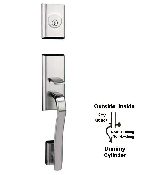 Doorware.com Dummy Cylinder Modern Handleset with Impressa Knob, Weslock 2065/2112