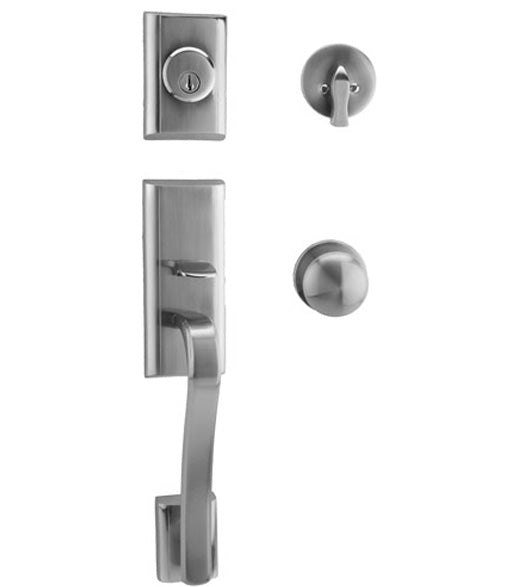 Doorware.com Modern Single Cylinder Handleset with Impressa Knob, Weslock 2165/2110