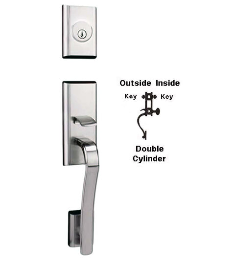 Doorware.com Double Cylinder Modern Handleset, Weslock 2165/2111