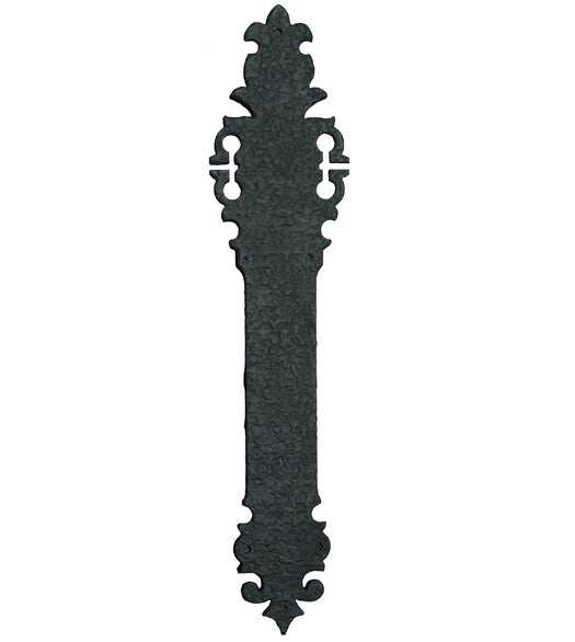 17 Inch Warwick Rough Iron Push Plate, Acorn WNDBP