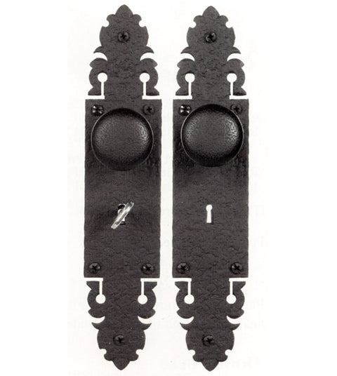 Doorware.com 12 Inch Skeleton Key Mortise Iron Lockset With Half Round Knob, Acorn WUTBI