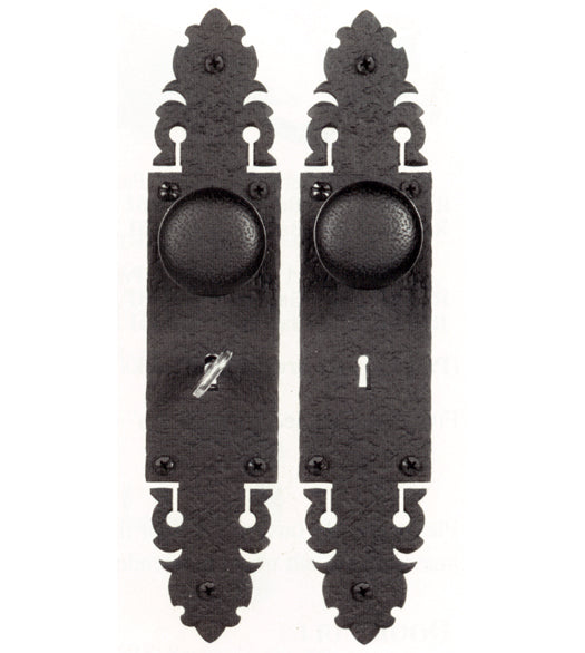 Doorware.com 12 Inch Skeleton Key Mortise Iron Lockset With Half Round Knob, Acorn WUTBI