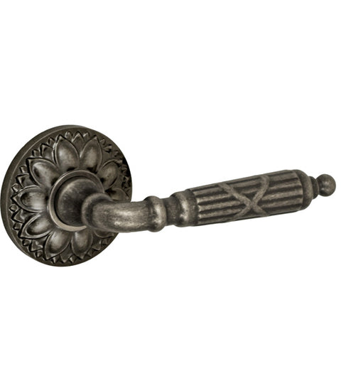 Doorware.com Colonial Crest Ribbon and Reed Lever with Floral Round Rose, Fusion AA-D8